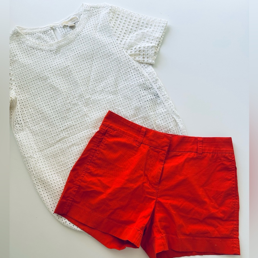 Michael Kors Top and J Crew Chinos
